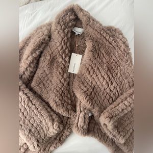 The Heartloom sensory faux fur coat in Fawn